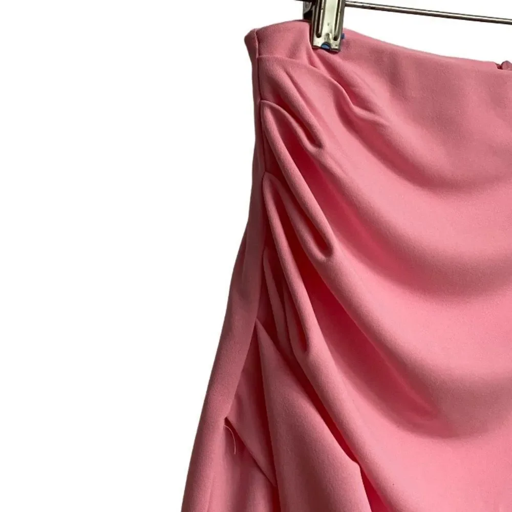 NWT Zara Pink Draped Ruched Mini Skirt Size XS Lined Fairy Feminine Cocktail